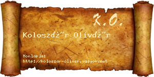 Koloszár Olivér névjegykártya