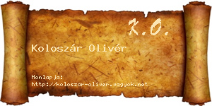 Koloszár Olivér névjegykártya