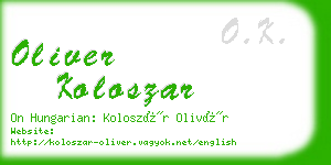 oliver koloszar business card